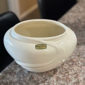 1996 Haeger Floral Vase - cream color vintage vase